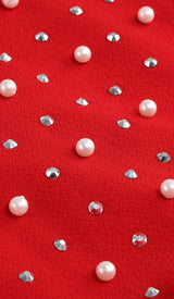 SEQUIN THIGH-SLIT MIDI DRESS IN RED DRESS STYLE OF CB