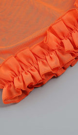 SHEER RUFFLED MAXI DRESS IN ORANGE DRESS styleofcb