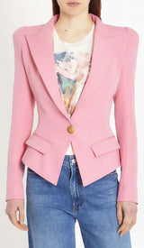 SINGLE-BREASTED SHORT JACKET IN PINK DRESS STYLE OF CB