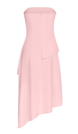 SLEEVELESS BANDEAU HIGH-LOW DRESS IN PINK DRESS styleofcb