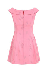 SLEEVELESS EMBROIDERED MINI DRESS IN PINK DRESS STYLE OF CB