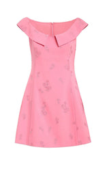 SLEEVELESS EMBROIDERED MINI DRESS IN PINK DRESS STYLE OF CB