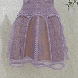 SLEEVELESS LACE A-LINE MINI DRESS IN LILAC DRESS STYLE OF CB