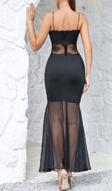 SPAGHETTI LACE SLIP DRESS IN BLACK DRESS STYLE OF CB