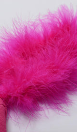 SPLIT FEATHER MAXI DRESS IN PINK Dresses styleofcb