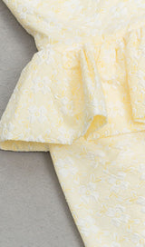 STRAPLESS RUFFLE MIDI DRESS IN IVORY DRESS sis label