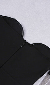STRAPLESS SLIT BANDAGE DRESS IN BLACK Dresses styleofcb