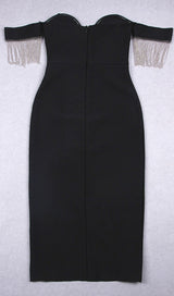 STRAPLESS SLIT BANDAGE DRESS IN BLACK Dresses styleofcb