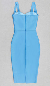 STRAPPY CORSET MIDI DRESS IN SPARKLING OCEAN DRESS STYLE OF CB