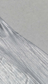 STRAPPY SPILT MIDI DRESS IN METALLIC SILVER DRESS STYLE OF CB