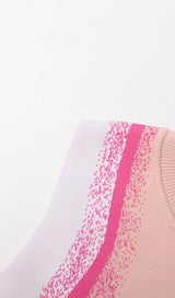 STRIPE ASYMMETRIC HIGH LOW DRESS IN PINK DRESS STYLE OF CB