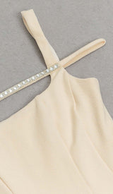 STRUCTURED CORSET FLOUNCED MIDI DRESS IN IVORY DRESS sis label