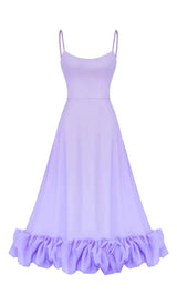 SUSPENDER A-LINE MIDI DRESS IN PURPLE DRESS STYLE OF CB