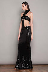 SHINY SEQUINS HALTER MAXI DRESS Sequins Dress Oh CICI