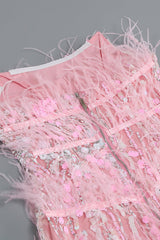 STRAPLESS SEQUINS SHINY GLITTER DRESS IN PINK Sequins Dress styleofcb