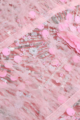 STRAPLESS SEQUINS SHINY GLITTER DRESS IN PINK Sequins Dress styleofcb