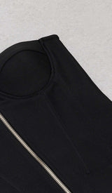 TASSEL HALTER BANDAGE MIDI DRESS IN BALCK DRESS STYLE OF CB