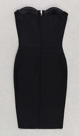 TASSEL HALTER BANDAGE MIDI DRESS IN BALCK DRESS STYLE OF CB