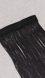 TASSEL HALTER BANDAGE MIDI DRESS IN BALCK DRESS STYLE OF CB