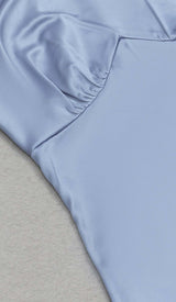 TASSEL SATIN MIDI DRESS IN BLUE DRESS STYLE OF CB