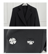 VELVET FEATHER-TRIM JACKET IN BLACK DRESS STYLE OF CB