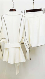 WAVY STRASS JACKET DRESS IN WHITE sis label
