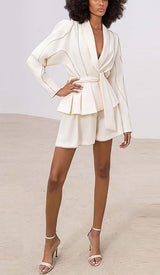 WAVY STRASS JACKET DRESS IN WHITE sis label