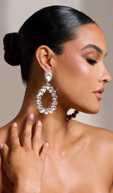 SILVER DIAMANTE TEARDROP EARRINGS JEWELLERY styleofcb