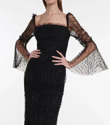 LACE BACKLESS MIDI DRESS IN BLACK Dresses styleofcb