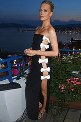 WHITE BOWS HIGH SLIT BANDAGE DRESS Bandage Dresses styleofcb