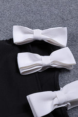 WHITE BOWS HIGH SLIT BANDAGE DRESS Bandage Dresses styleofcb