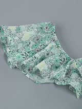 FLORAL COLD SLEEVE MIDI DRESS IN GREEN DRESS STYLE OF CB