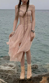 BANDAGE SATIN LACE MIDI DRESS Dresses styleofcb
