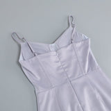 MINK SATIN SWEETHEART NECK CORSET FRONT SPLIT MAXI DRESS DRESS styleofcb