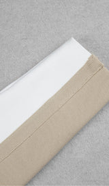 BANDAGE SLIM SPLICE TWO PIECE WRAP DRESS IN APRICOT WHITE styleofcb