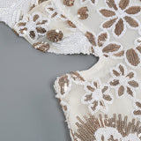 FLORAL LACE MINI DRESS IN WHITE styleofcb