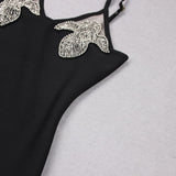 CRYSTAL IRIS EMBROIDERY MINI DRESS IN BLACK styleofcb