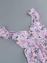 FLORAL-PRINT CORSET MIDI DRESS IN BLUSH OF A ROSE DRESS styleofcb