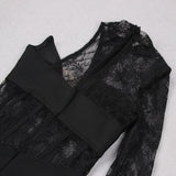 LACE ONE SHOULDER MIDI DRESS IN BLACK styleofcb