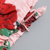 HALTERNECK ROSE PRINTED SKIRT SET Sets styleofcb