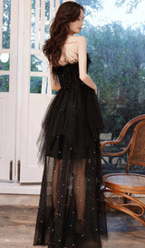 SEXY LACE BACKLESS LONG BEADED FANCY FORMAL GOWNS IN BLACK styleofcb