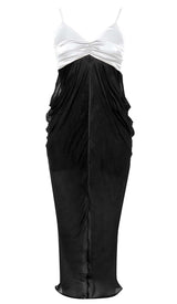 RUCHED STRAPPY MIDI DRESS IN BLACK DRESS STYLE OF CB