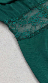THIGH SLIT LACE MIDI DRESS IN TURQUOISE DRESS STYLE OF CB