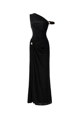 Deline Sheath Gathered Spandex Ankle Length Dress