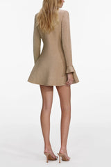 phoenix Gold Crystal Trim Knit Mini Dress