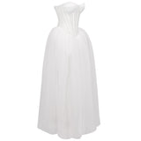 ODILE STRAPLESS GOWN IN WHITE