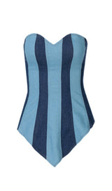 TIE DENIM WRAP CHEST