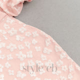 PUFF SLEEVE BARDOT FLORAL DRESS PINK
