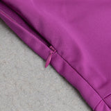 FUR DRAPED SILK DRESS HOT IN PINK