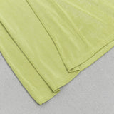 GREEN TRUMPET SLEEVE BODYCON MAXI DRESS